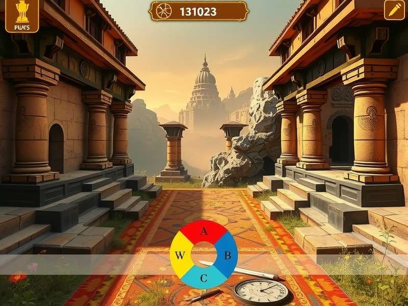 Moga Gold Adventure puzzle screenshot showing ancient Indian astronomy alignment